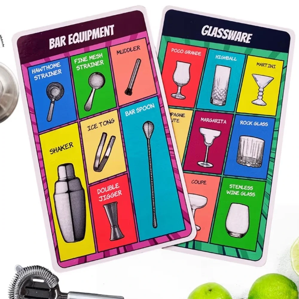 50 Mocktail Recipe Cards with Built-in Stand New in Box